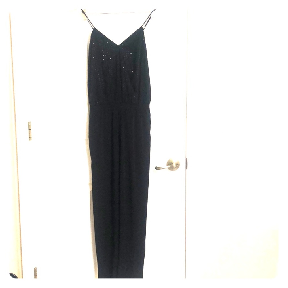 Express ankle sequin jumpsuit